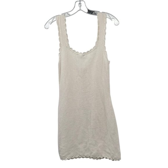 Wild Fable Womens Tight Knit Sweater Dress Sleeveless Cream Size Medium - Picture 7 of 9